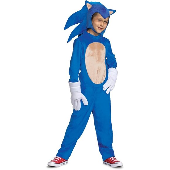 Sonic The Hedgehog 2 Kids Costume Kit Boot Covers Inflatable Hood Gloves Tail - Picture 9 of 13